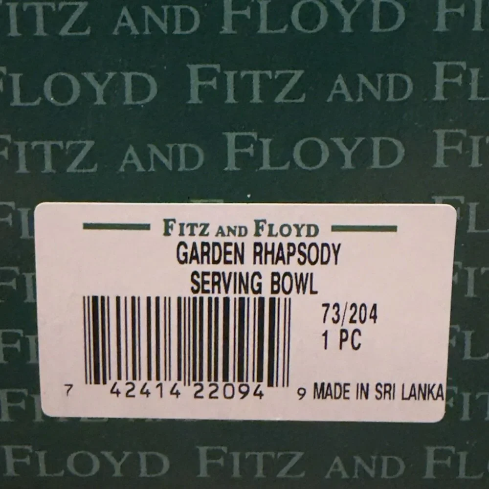Fitz and Floyd Garden Rhapsody Serving Bowl 10.5” Ceramic Spring Easter Vintage